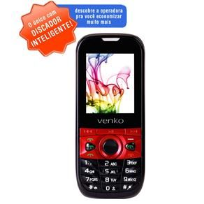 Celular Desbloqueado Venko Ideal II Preto/Vermelho com Quadr